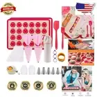 Oven Safe 30-pc Macaron Baking Set: Silicone Mats, Tips & Piping Accessories
