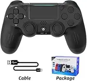 Bluetooth-Compatible Game Controller for PS4/Slim/Pro Wireless Gamepad For PC Dual Vibration Joystick For IOS/Android (Black)