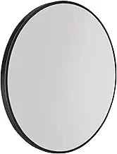 Embellir Wall Mirror, 80cm Metal Frame Vanity Makeup Shower Bathroom Make up Mirrors Wall-Mounted Decorative Hanging Room Decor for Home Bedroom Hallway, Oval Silver Coated Modern Circle Black