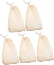 Ipetboom Cotton Bag Filter Soap Net Pack Sisal Exfoliating Bag for Body Soap Bar Easy Hanging Travel Holder