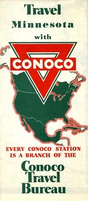 1941 Conoco Road Map: Minnesota NOS
