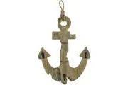 Willow & Silk Handmade 63cm Wooden Anchor Wall Art w/3 Coat Scarf Key Hooks