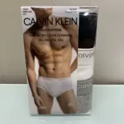 Calvin Klein 100% Cotton - Classic Fit Men’s Briefs -3pk Assorted 4XL New In Box