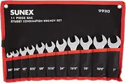 Sunex 9930 SAE Stubby Combination Wrench Set, 3/8-Inch - 15/15-Inch, 11-Piece