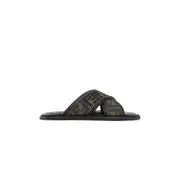 [FENDI] FF Fabric Slides Brown