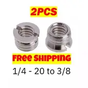 3/8 to 1/4 inch Convert Screw Adapter Tripod Monopod Camera Pack of 2