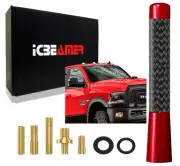 ICBEAMER 3" Carbon Fiber Radio Antenna Color:Red Universal Fit Mini Style O14 (for: Mini)