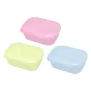 Soap Holder, 3 Pack Bar Soap Dish Container Travel Soap Case, Blue Green Pink