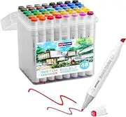 Brush Tip Alcohol Markers,48-Color Double Tipped Pastel Alcohol Based Markers, Colouring Textas Adult Acrylic Graphic Markers