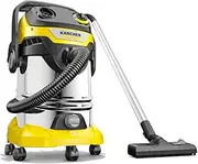 [Kärcher] WD 5S Wet & Dry Vacuum with High Suction Power, Stainless Steel Barrell, Comes with Pleat Filter, 6m Cord, 2.25m Suction Hose, Filter Bag and Crevice Nozzle, 30L Barrell Capacity