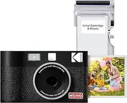 [KODAK] Mini Shot 2 ERA 4PASS 2-in-1 Instant Camera and Photo Printer (2.1x3.4 inches), Initial 8 Sheets, Black)