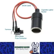 Cigarette Lighter Socket Micro Blade fuse Connector Adapter Plug Cable No Fuse
