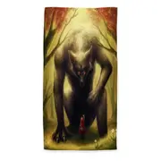 Scary Monster Little Red Riding Hood Microfiber Beach Towel