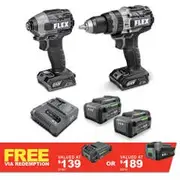 FLEX 24V Brushless 2 Piece 2 x 5.0AH Combo Kit FXMA202-2C