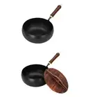 Wok Pan Saute Pan Uncoated Gas Pots Sautee Induction Cooker Round Bottom Wok