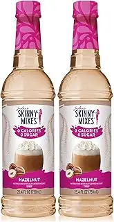 Jordan's Skinny Syrups Sugar Free Coffee Syrup, Hazlenut Flavor Drink Mix, Zero Calorie Flavoring for Chai Latte, Protein Shake, Food and More, Gluten Free, Keto Friendly, 25.4 Fl Oz, 2 Pack