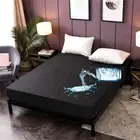 Black Waterproof Mattress Protector Cover Queen Size 14 Inches Deep Pocket Polye