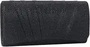 [Damara] Womens Perfectly Pleated Clutch Party Bags,Black