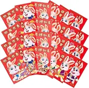 NUOBESTY 60pcs Year of The Rabbit Red Envelope Red Christmas Decorations New Year Red Packet Bunny Year Red Packet Money Packet Rabbit Year Red Packet Money Envelope Red Packets Paper
