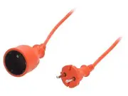 W-01530 Extension cable sockets: 1 PVC orange 2x1mm2 30m 10A KEL