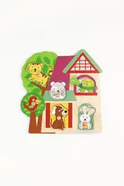 Puzzle W Knobs House & Pets 21X21cm