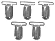 5 x Lead Free Suspender Bib Pacifier Dummy Clips / Buckles- Ribbon Crafts Sewing