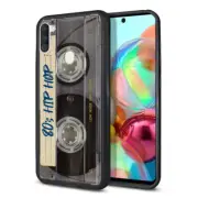 For Samsung Galaxy A11 6.4" Retro Clear Cassette Tape Hip Hop Bumper Case Cover