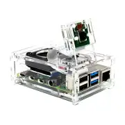 For Raspberry Pi 4 Model B Clear Acrylic 3.5" inch Enclosure Case w/Cooling Fan