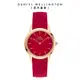 Daniel Wellington DW 手錶 Iconic Motion Ruby 32mm限量寶石紅膠腕錶 玫瑰金框 DW00100503