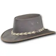 Barmah Hats Kangaroo Stonewash Leather Hat - Item 1018