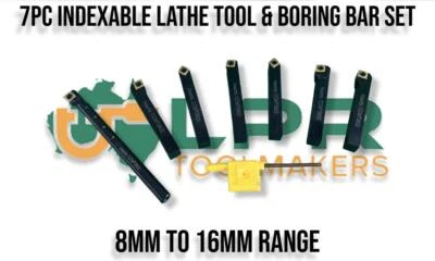 Indexable Lathe Tool & Boring Kit - 7pc in 10, 12 or 16mm Variations