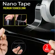 2x Double-Sided Nano Tape Traceless Clear Adhesive Invisible Gel Anti-Slip