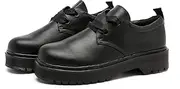 [MEMON] Womens Vintage Oxford Shoes,Casual Low Heel Loafers for Women,Round Toe Chunky Black Platform Oxford Shoes for Women,Comfort Dress Shoes