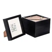 5x 6 x 6 3D Box Frame Photo Picture Deep Display Shadow 2 x 2 Mount Black/Ivory
