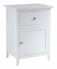White Wooden Nightstand Bedside Table 1 Drawer End Side Storage Shelf Bedroom