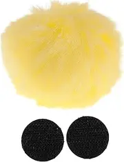X AUTOHAUX Motorcycle Helmet Accessories Decoration Round Tail for Motorcycle Bicycle Skiing Helmets Yellow Plush Stickers 1 Set