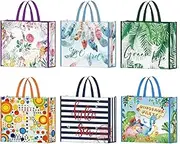 NymphFable 5 Pack Non-Woven Party Bags 17.7 * 15 * 5 inches Reusable Gift Bag Treat Bags Shopping Bags Grocery Bag with Handles Tote Bag