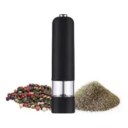 Electric Salt and Pepper Grinder, Battery Operated, Salt and Pepper Mills, Adjustable Coarseness,One Handed Operation 1 Pack (Black)