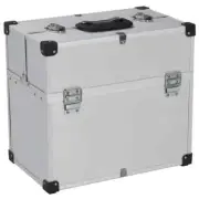 Tool Case Silver Aluminum Storage Organizer Open Top Tool Briefcase Box vidaXL