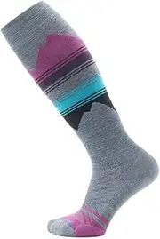 [Smartwool] Women's Ski Targeted Cushion Pattern Over The Calf Socks, Pewter Blue, Small