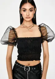 Noir Tragic Romance Crop Top