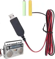 AA Battery Eliminators,5V to 3V Battery Converter 1m | Replace Adapter, Efficient Solution for AA Devices, USB Supply Cable Replace AA/AAA Batteries