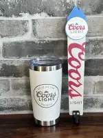 Coors Light beer Tap Handle. 12 Inches Tall + engraved tumbler. New in box