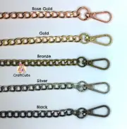 60 cm CADENA Metal Bag Chain in Black, Gold, Silver, Bronze, Rose Gold Strap