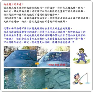 衝浪 水上運動 釣魚 騎車防風 偏光太陽眼鏡 "單售藍色多層鍍膜炫彩反射水銀偏光鏡片" MIT製_B-97