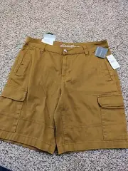 Cargo Shorts Men's 30x10 Twill Relax Fit Bronze Color New With Tags Eddie Bauer