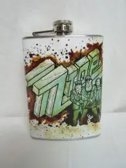 ZZ Top White Green Brown Stainless Steel 8oz. Hip Flask FC2Z