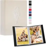 Álbum de Fotos 4X6 100 Imágenes, 2 Paqs, Mini Libro Lino Beige Niños