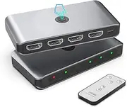 HDMI Switch 3 in 1 Out 4K@30Hz, HDMI Selector (with Remote), Plug and Play, HDMI Splitter, Supports HDMI2.0, HDCP2.2, DVI1.0 Ports Suitable for Laptop, PS4/5, Xbox, Roku TV, Fire Stick