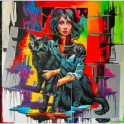 Luck I "Fragments of Whimsy" By Seda Y... 80 x 80cm art canvas Signed